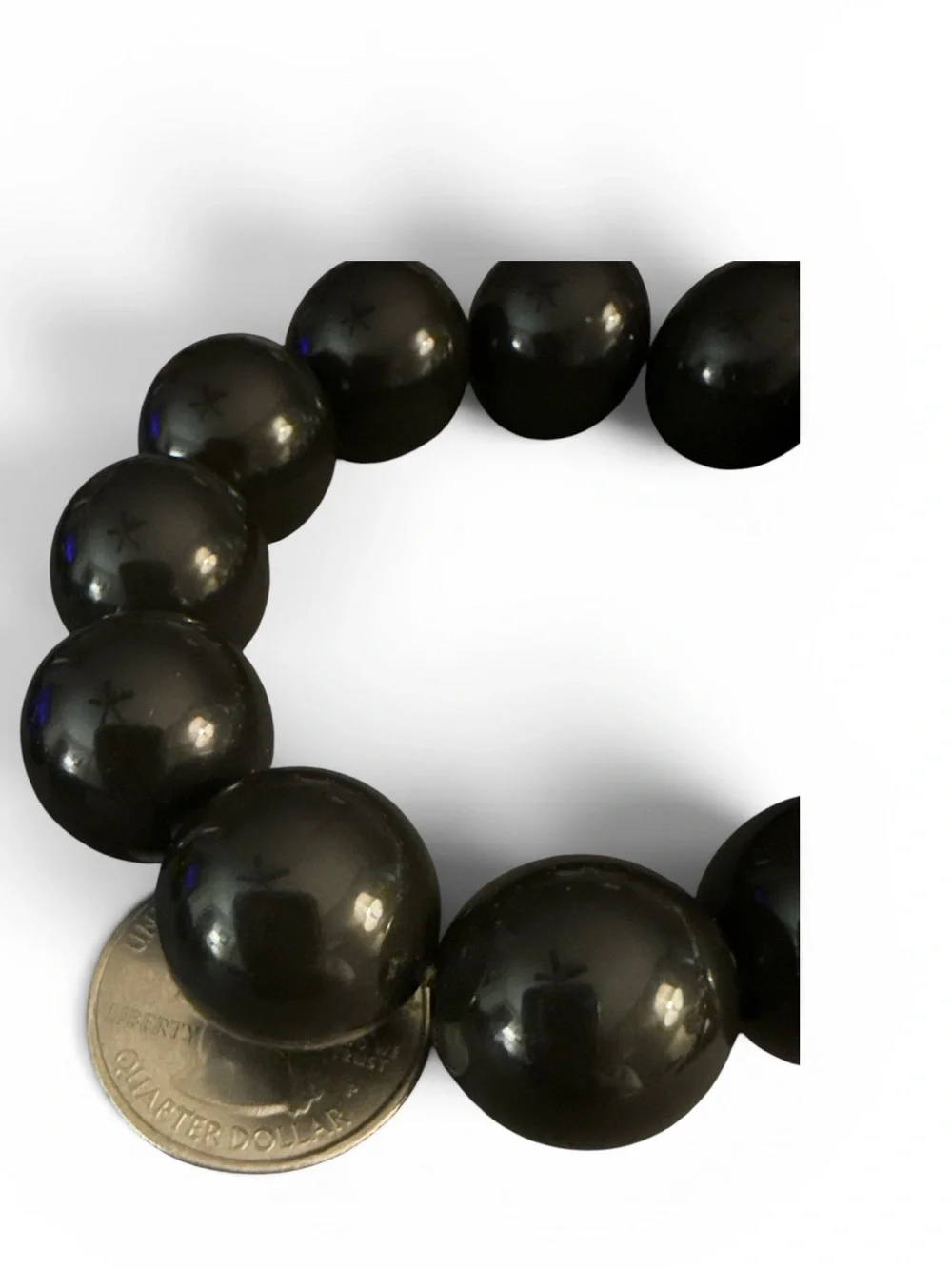 Vintage Monet Black Bead Necklace & Bracelet Set | Graduated Beads